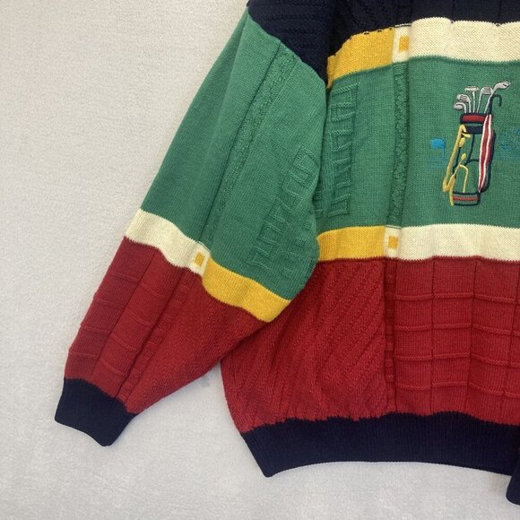 Vintage 90s Baggy Golf Sweater Mens Large Ireland Blarney Castle Designs Relaxed - Picture 6 of 13